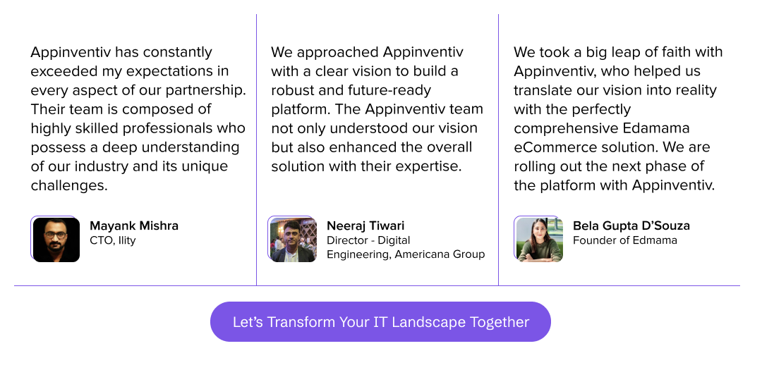 Testimonials that Testify Our Excellence in IT Consulting