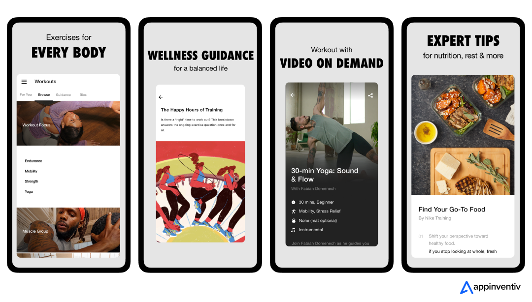 UI/UX of Nike Training Club
