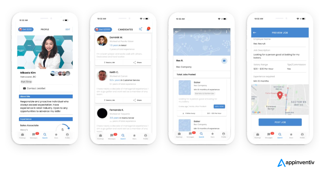 jobget screens