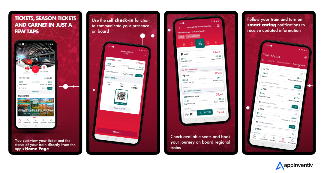 UI/UX of Trenitalia app