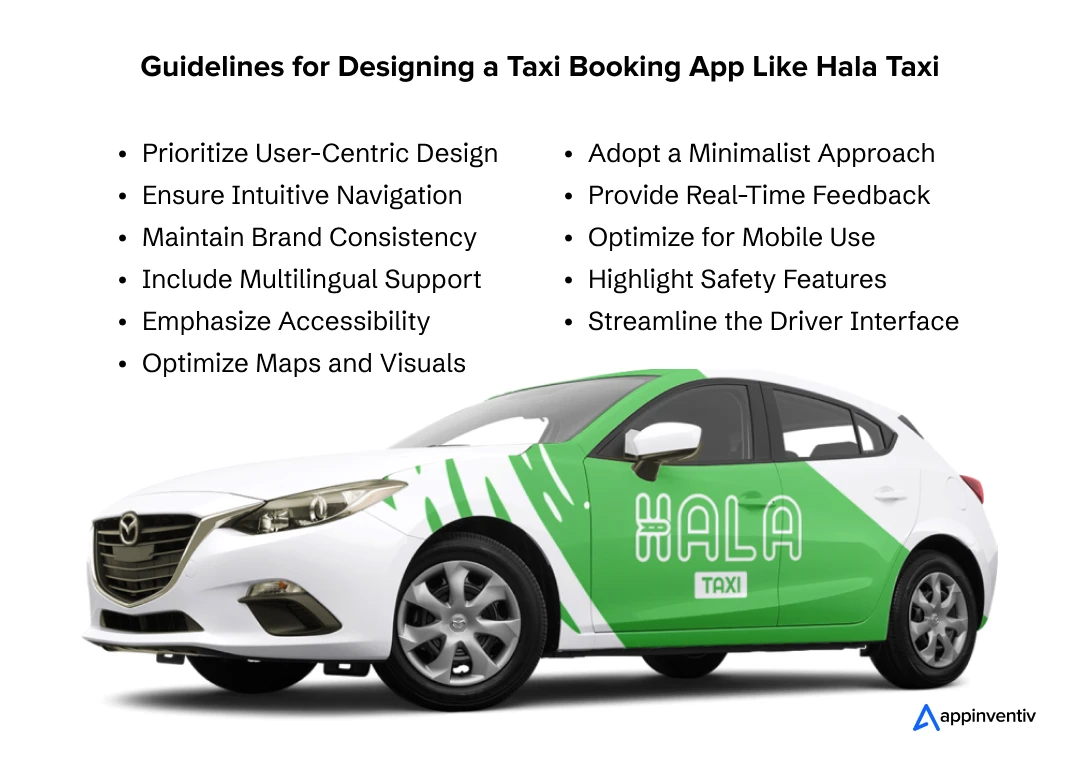 Guidelines for Designing a Taxi Booking App Like Hala Taxi