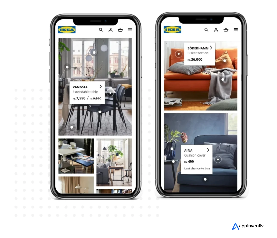IKEA app screens