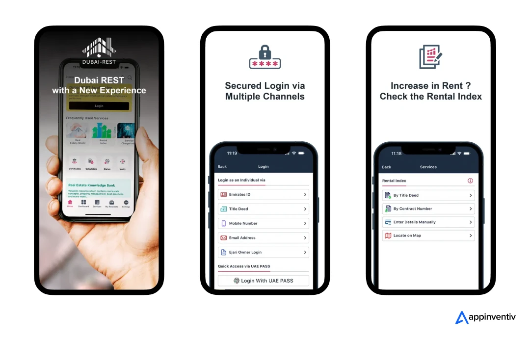 dubai rest app screens