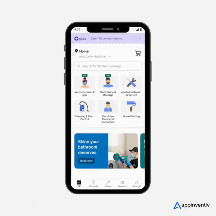 Appinventiv app's customer panel