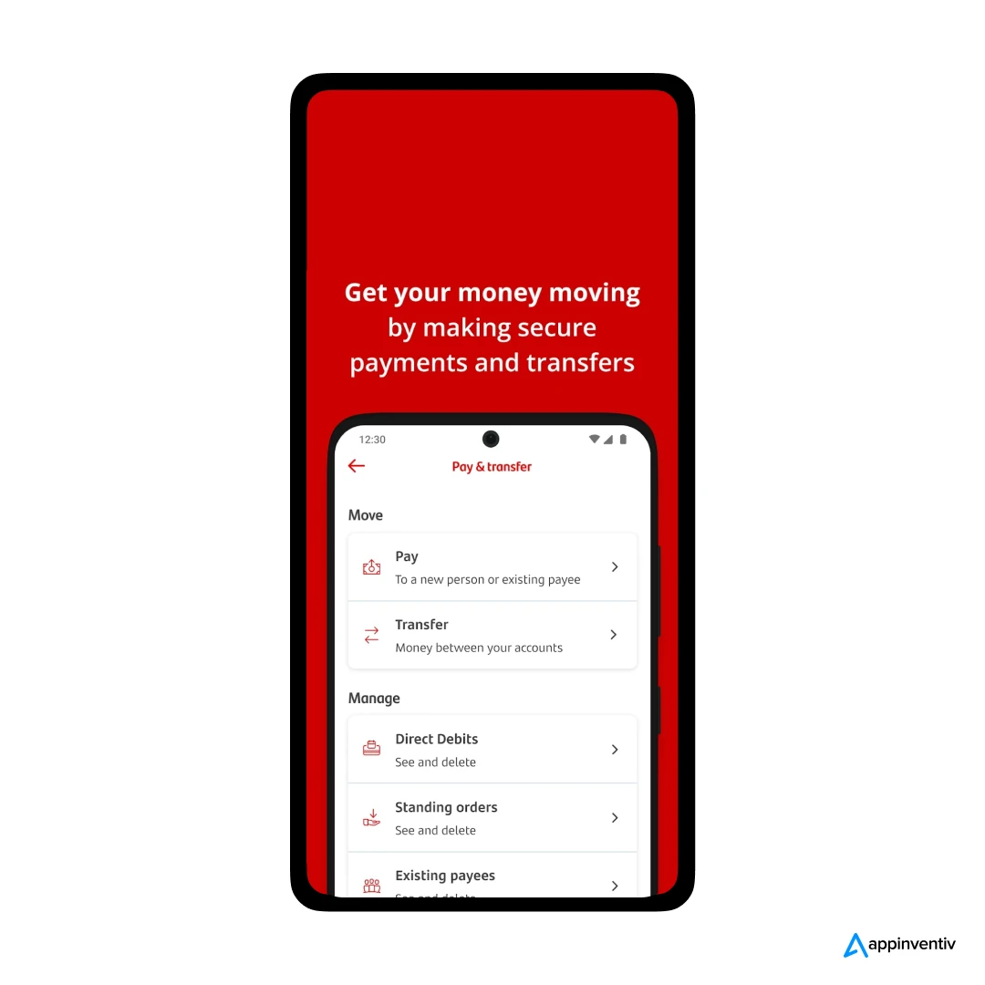 security feature in Santander app