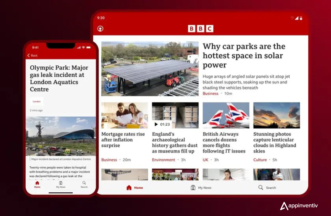 BBC News app for the users