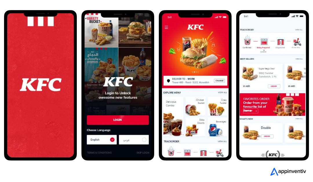 KFC Mobile App by Appinventiv